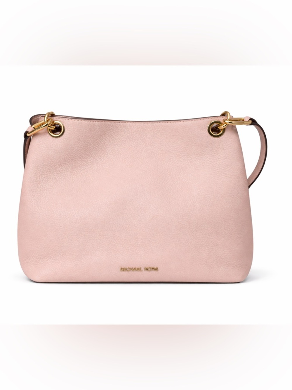 Michael Kors Blush Pink Leather Shoulder Bag with Gold Hardware